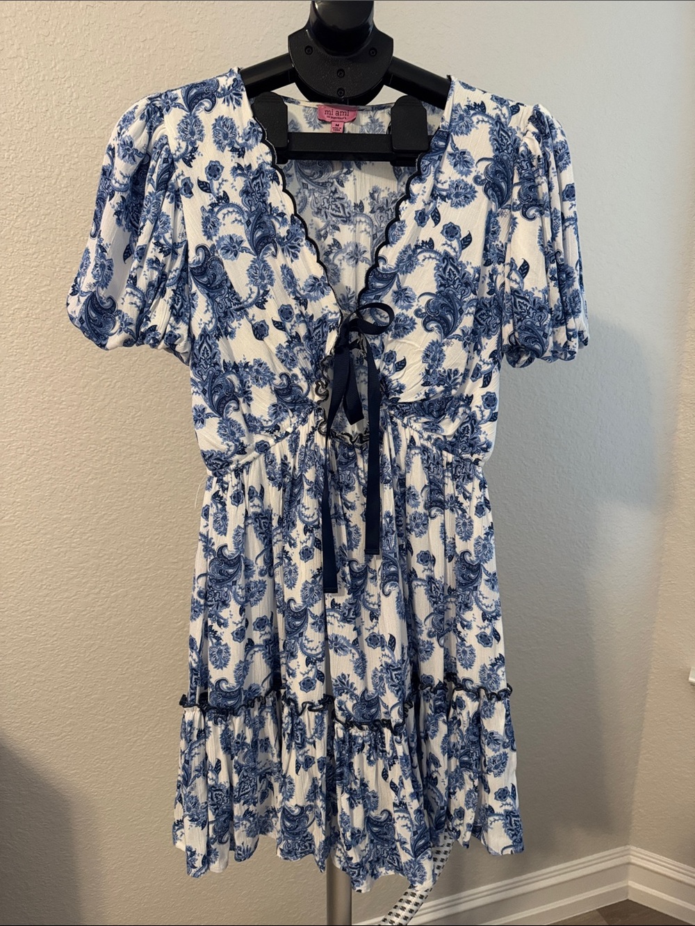 Francesca's Collections Blue and White Mini Dress